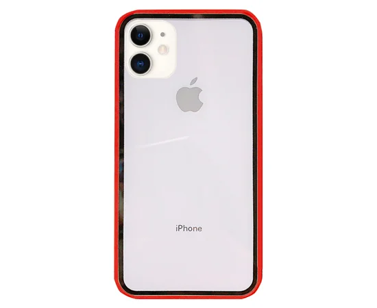 Прозрачный TPU+PC чехол Epic с цветным бампером для Apple iPhone 11 (6.1") Красный