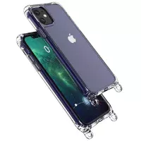 Чехол TPU Crossbody Transparent для Apple iPhone 11 (6.1") Пудровый