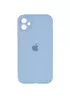 Чехол Silicone Case Square Full Camera Protective (AA) для Apple iPhone 11 (6.1") Голубой / Lilac Blue