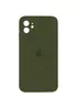 Чехол Silicone Case Square Full Camera Protective (AA) для Apple iPhone 11 (6.1") Зеленый / Dark Olive