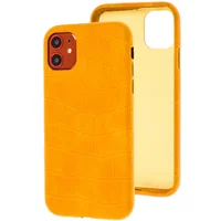 Кожаный чехол Croco Leather для Apple iPhone 11 (6.1") Yellow