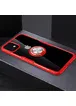 TPU+PC чехол Deen CrystalRing for Magnet (opp) для Apple iPhone 11 (6.1") Бесцветный / Красный
