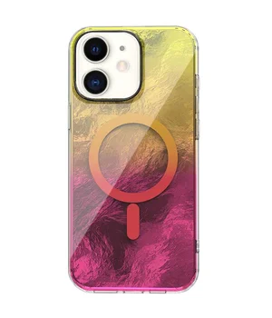 Чехол TPU Shiny Mountain (MagFit) для Apple iPhone 11 (6.1") Yellow / Pink