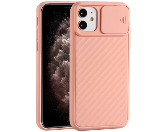 Чехол Camshield TPU со шторкой защищающей камеру для Apple iPhone 11 (6.1") Розовый / Pink Sand