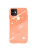 TPU+Glass чехол GLOSSY Logo series для Apple iPhone 11 (6.1") Персиковый / Peach