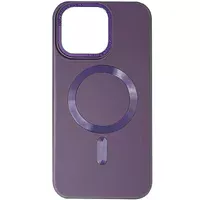 Шкіряний чохол Bonbon Leather Metal Style with MagSafe Apple iPhone 11 (6.1") Фіолетовий / Dark Purple