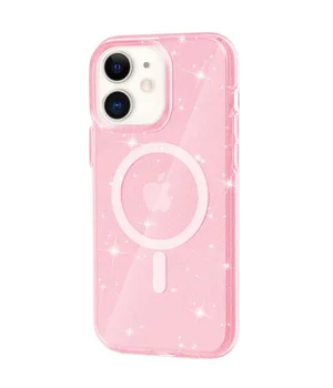 Чохол TPU Galaxy Sparkle (MagFit) для Apple iPhone 11 (6.1") Pink+Glitter