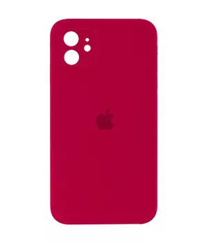 Чехол Silicone Case Square Full Camera Protective (AA) для Apple iPhone 11 (6.1") Красный / Rose Red