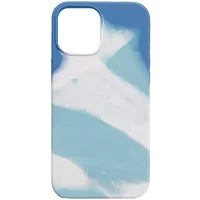 Чохол Silicone case full Aquarelle для iPhone 11 (6.1") Бірюзово-білий