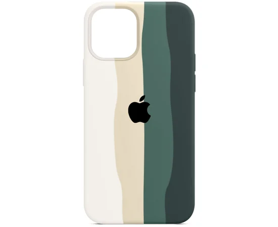 Чохол Silicone case Full Rainbow для Apple iPhone 11 (6.1 ") Білий / Зелений