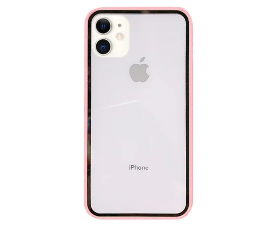 Прозрачный TPU+PC чехол Epic с цветным бампером для Apple iPhone 11 (6.1") Розовый