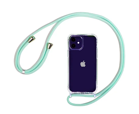 Чехол TPU Crossbody Transparent для Apple iPhone 11 (6.1") Бирюзовый