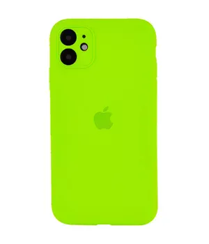 Чохол Silicone Case Square Full Camera Protective (AA) для Apple iPhone 11 (6.1 ") Салатовий / Neon green