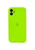 Чохол Silicone Case Square Full Camera Protective (AA) для Apple iPhone 11 (6.1 ") Салатовий / Neon green