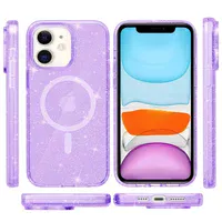 Чохол TPU Galaxy Sparkle (MagFit) для Apple iPhone 11 (6.1") Purple+Glitter