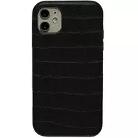 Кожаный чехол Croco Leather для Apple iPhone 11 (6.1") Black