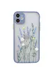 TPU+PC чехол Picture Color Buttons full camera для Apple iPhone 11 (6.1") Lavender Grey / Цветы