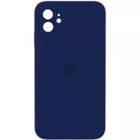 Чохол Silicone Case Square Full Camera Protective (AA) для Apple iPhone 11 (6.1 ") Темно-синій / Midnight blue