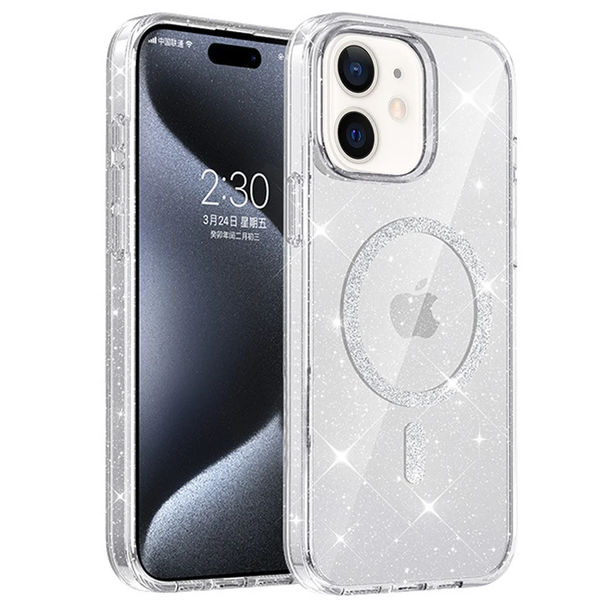 Чехол TPU Eclipse Sparkle (MagFit) для Apple iPhone 11 (6.1") Clear