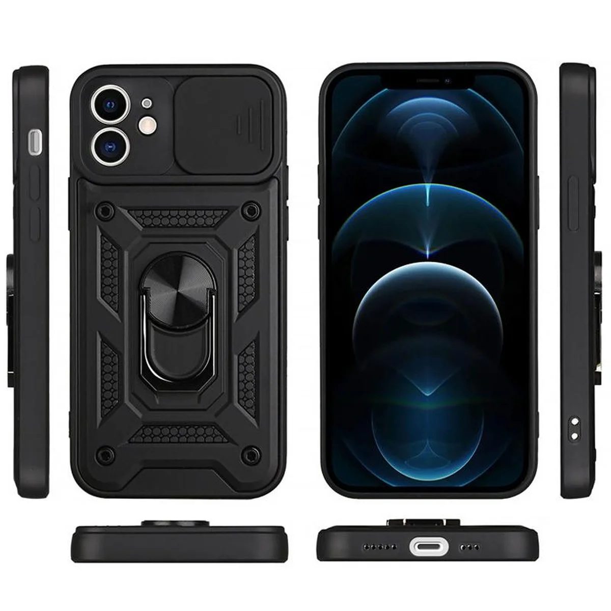 Чехол Ummi Camshield Serge Ring для Apple iPhone 11 (6.1") Черный