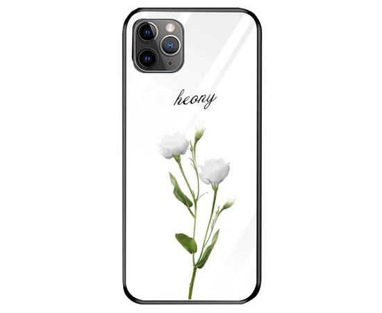 TPU+Glass чехол светящийся в темноте для Apple iPhone 11 (6.1") Lovely / Белый