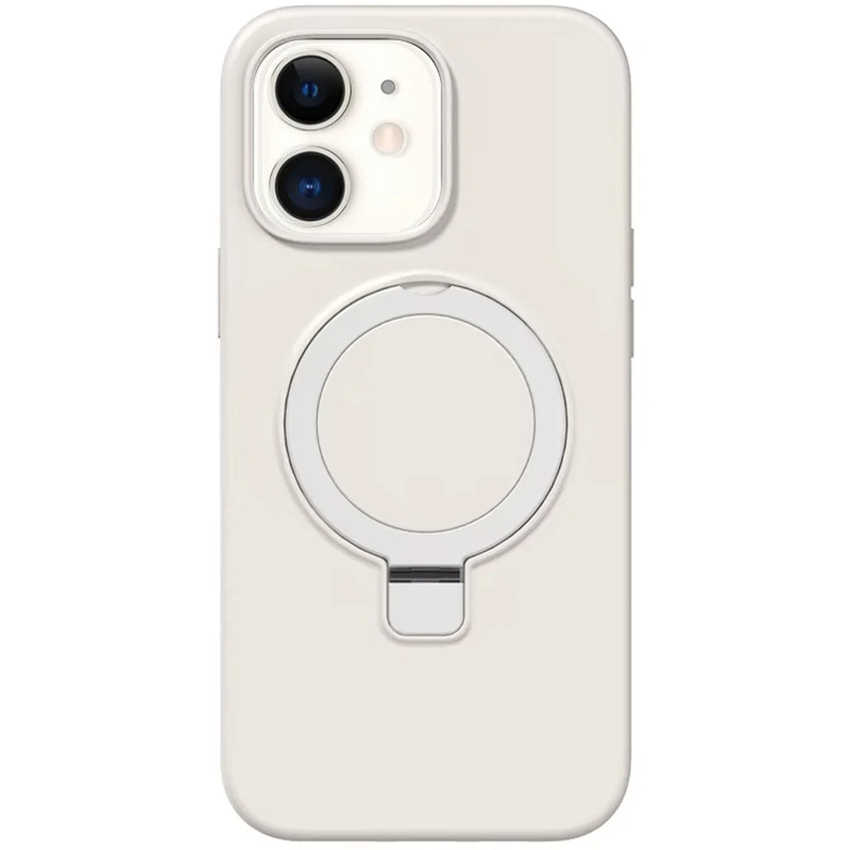 Чехол Silicone Case Full Protective NO LOGO with Ring для Apple iPhone 11 (6.1") White