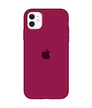 Чехол Silicone case (A) (с закрытым низом) для Apple iPhone 11 (6.1") Бордовый / Maroon