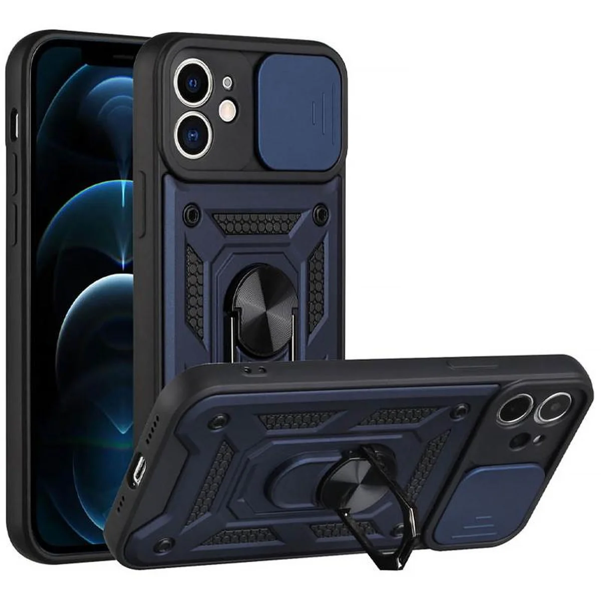 Чехол Ummi Camshield Serge Ring для Apple iPhone 11 (6.1") Синий