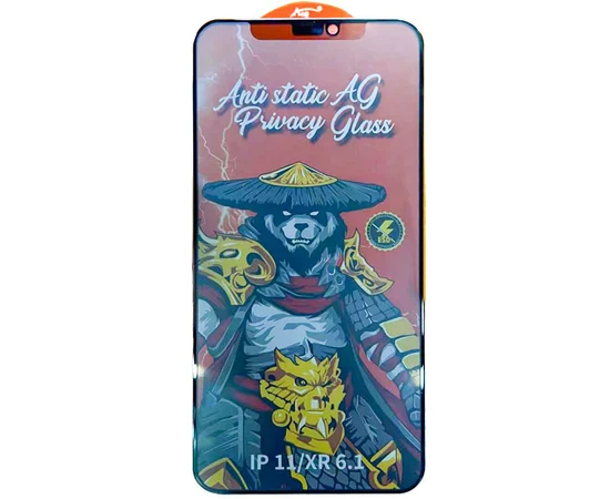 Защитное стекло Privacy 5D Matte Anti-Static (тех.пак) для Apple iPhone 11 / XR (6.1") Черный