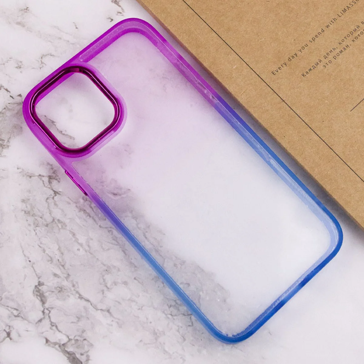 Чехол TPU+PC Fresh sip series для Apple iPhone 11 (6.1") Синий / Фиолетовый