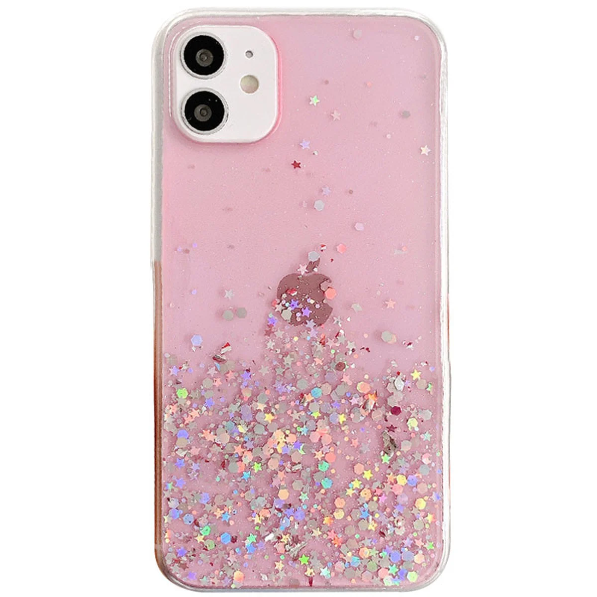 TPU чехол Star Glitter для Apple iPhone 11 (6.1") Прозрачный / Розовый