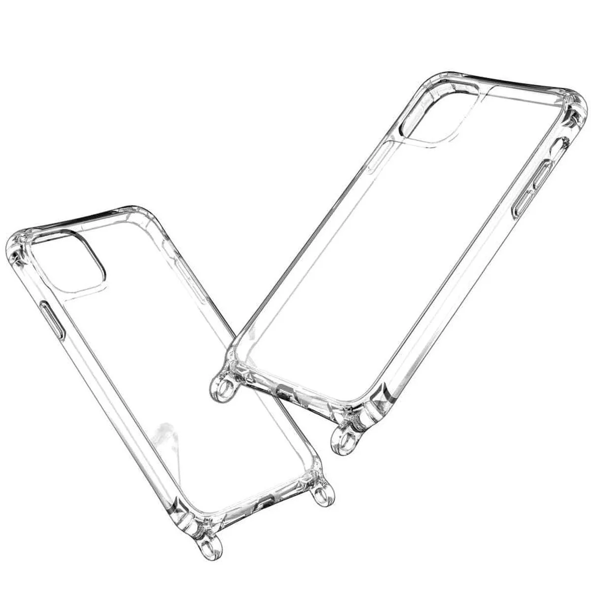 Чехол TPU Crossbody Transparent для Apple iPhone 11 (6.1") Пудровый