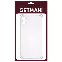 TPU чохол GETMAN Ease logo посилені кути для Apple iPhone 11 (6.1 ") Прозорий / Transparent