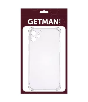 TPU чехол GETMAN Ease logo усиленные углы для Apple iPhone 11 (6.1") Прозрачный / Transparent