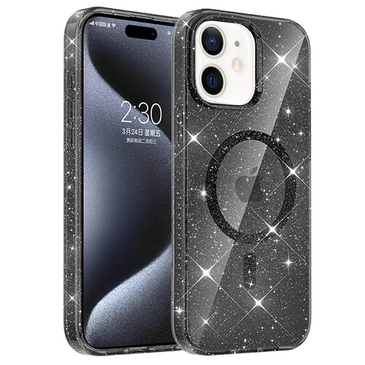 Чехол TPU Eclipse Sparkle (MagFit) для Apple iPhone 11 (6.1") Black