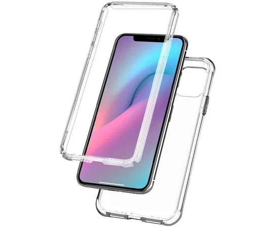 Чехол TPU+PC Full Body с защитой 360 для Apple iPhone 12 mini (5.4") Прозрачный