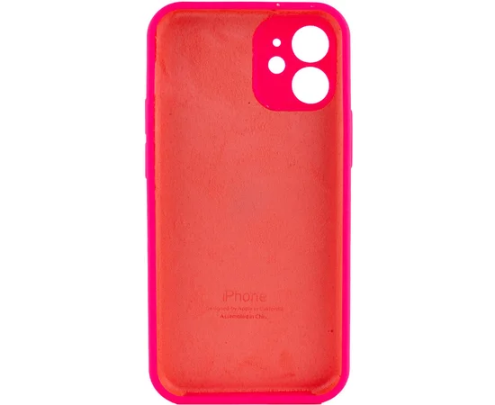 Чехол Silicone Case Full Camera Protective (AA) для Apple iPhone 12 mini (5.4") Розовый / Barbie pink