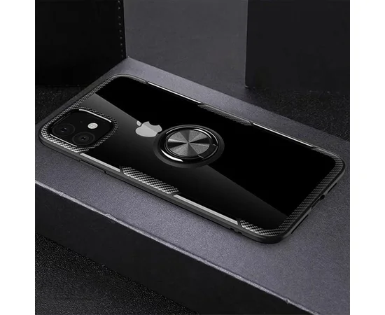 TPU+PC чехол Deen CrystalRing for Magnet (opp) для Apple iPhone 12 mini (5.4") Бесцветный / Черный