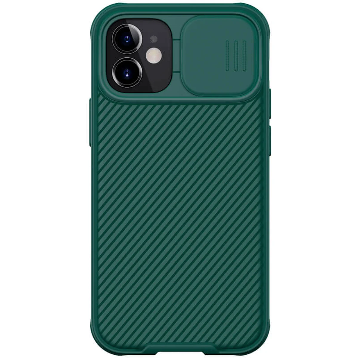 Карбоновая накладка Nillkin Camshield (шторка на камеру) для Apple iPhone 12 mini (5.4") Зеленый / Dark Green