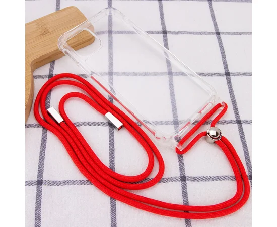 Чехол TPU Crossbody Transparent для Apple iPhone 12 mini (5.4") Красный