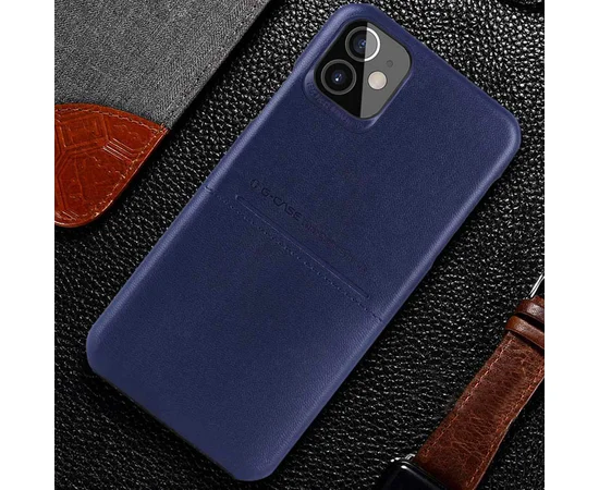 Кожаная накладка G-Case Cardcool Series для Apple iPhone 12 mini (5.4") Синий