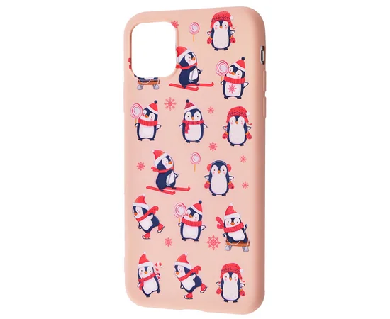 TPU чехол WAVE Fancy для Apple iPhone 12 mini (5.4") Penguins / Pink sand