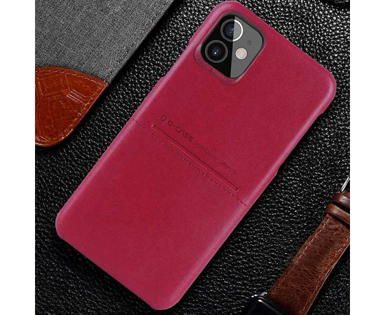 Кожаная накладка G-Case Cardcool Series для Apple iPhone 12 mini (5.4") Красный