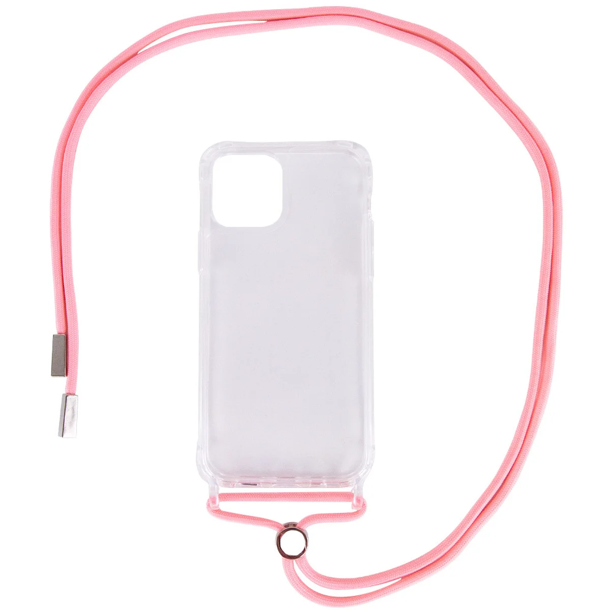 Чохол TPU Crossbody Transparent для Apple iPhone 12 mini (5.4 ") Рожевий