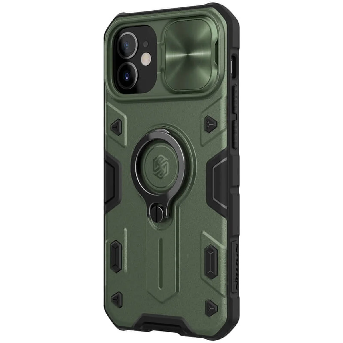 TPU + PC чохол Nillkin CamShield Armor without logo (шторка на камеру) для Apple iPhone 12 mini (5.4 ") Зелений