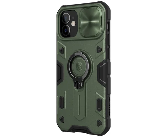 TPU+PC чехол Nillkin CamShield Armor without logo (шторка на камеру) для Apple iPhone 12 mini (5.4") Зеленый