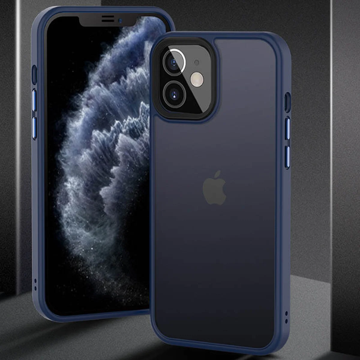 TPU+PC чехол Metal Buttons для Apple iPhone 12 mini (5.4") Синий