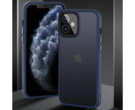 TPU+PC чехол Metal Buttons для Apple iPhone 12 mini (5.4") Синий