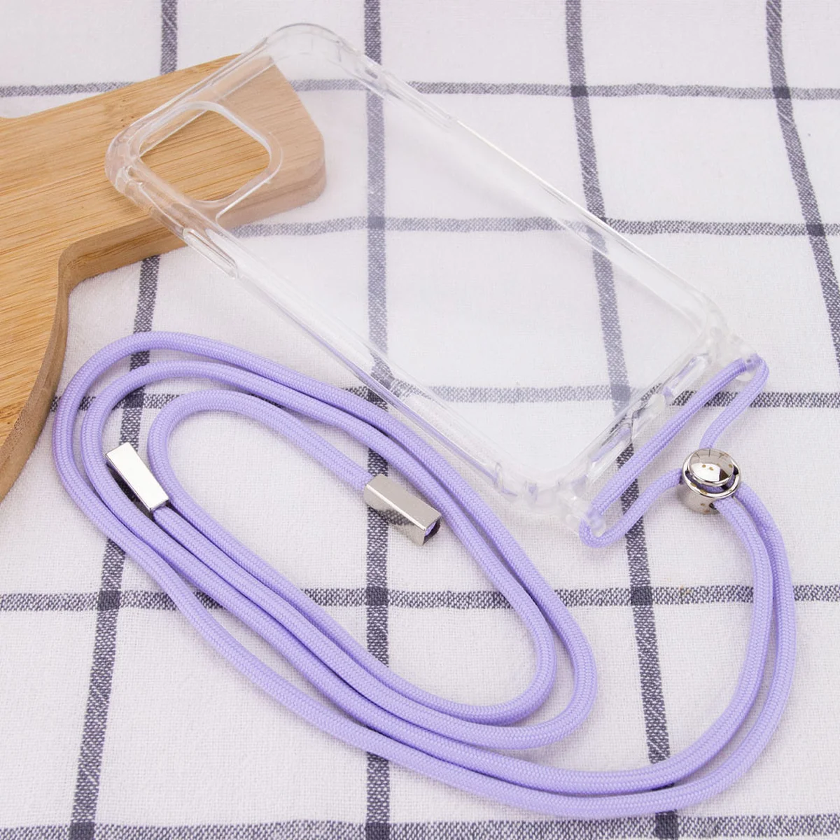 Чехол TPU Crossbody Transparent для Apple iPhone 12 mini (5.4") Сиреневый