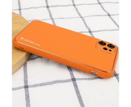 Кожаный чехол Xshield для Apple iPhone 12 mini (5.4") Оранжевый / Apricot